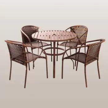 Conjunto Calais mesa de 80cm + 4 cadeiras